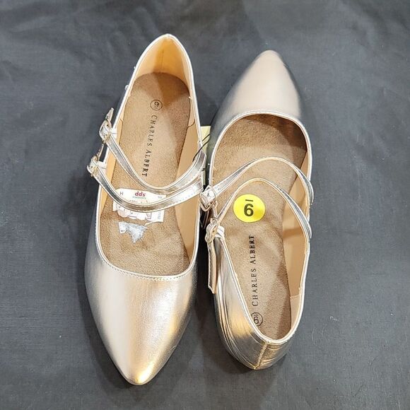 BRAND NEW CHARLES ALBERT DOUBLE ADJUSTABLE BUCKLE STRAP FLAT SHOE - Picture 5 of 13